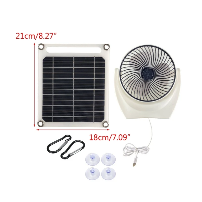 Mini ventilador alimentado por painel solar Ventilador portátil com efeito de estufa de 6W Exaustor solar