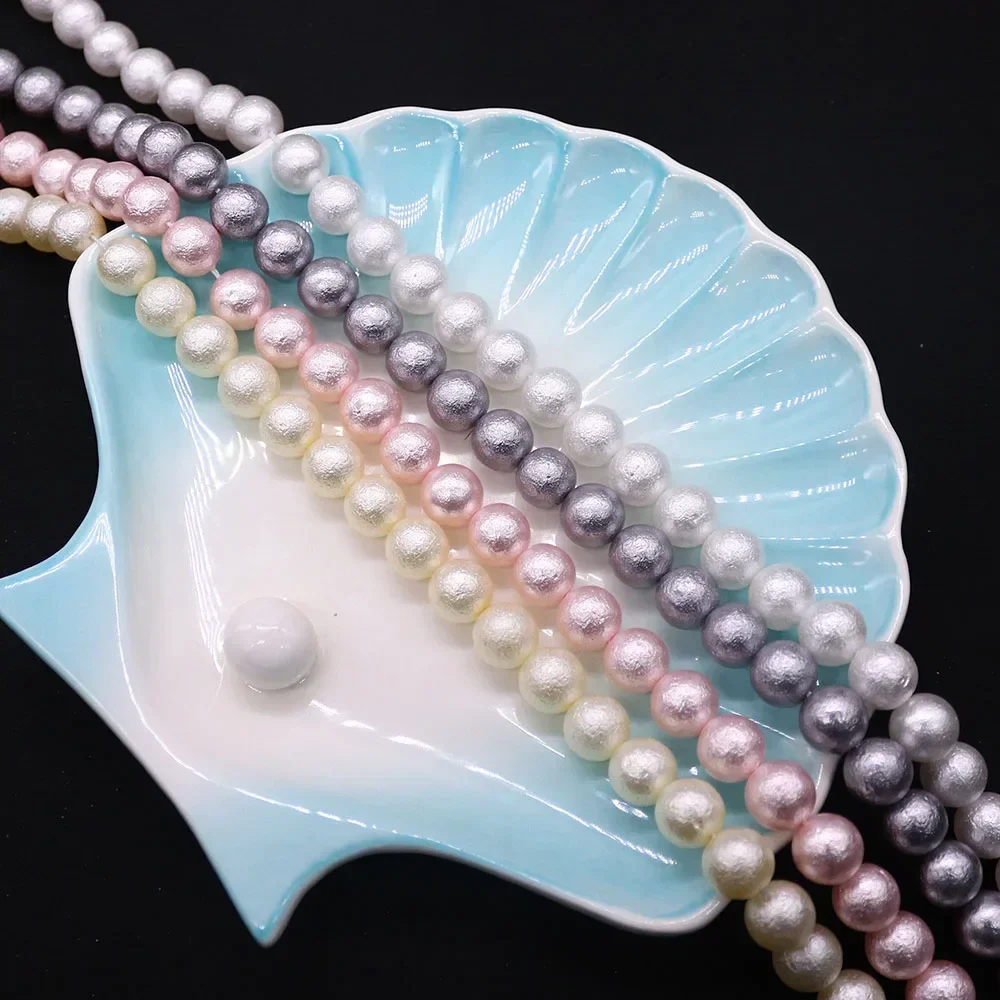 

Delicate Natural Round Cotton Glass Imitation Pearl Straight-hole Loose Colorful Beads DIY Accessories for Necklaces Bracelets
