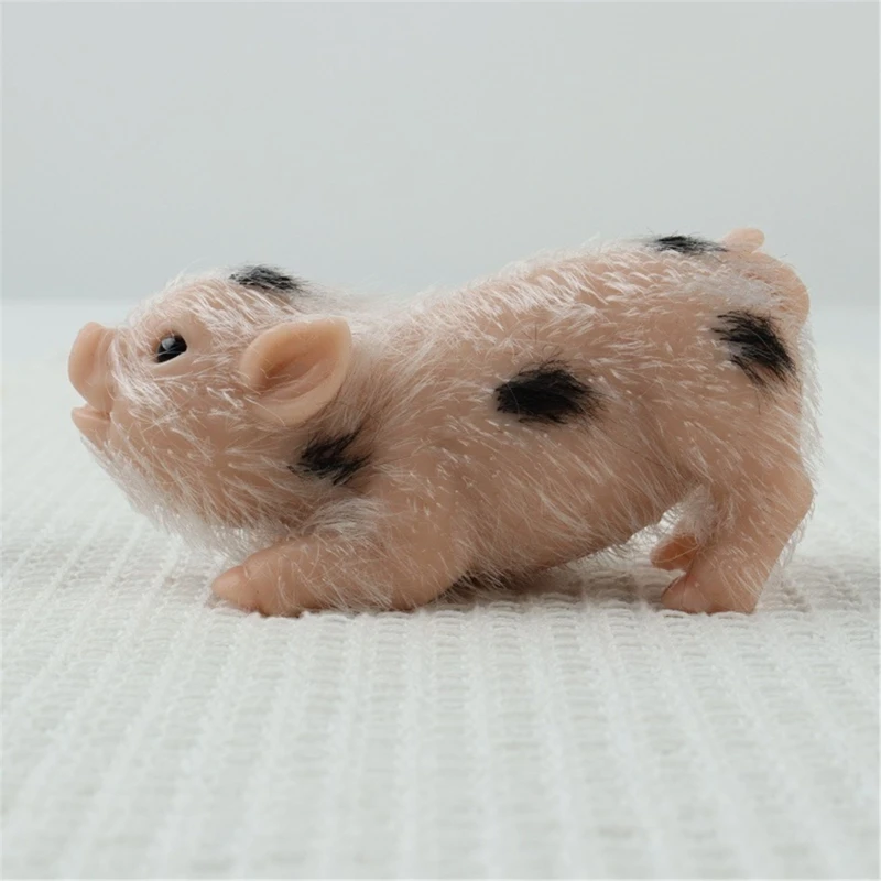 Silicone Dotted Piggy Birthday Festival Gift for Kids Animals Lover for Desk Play Companionship Animal Model