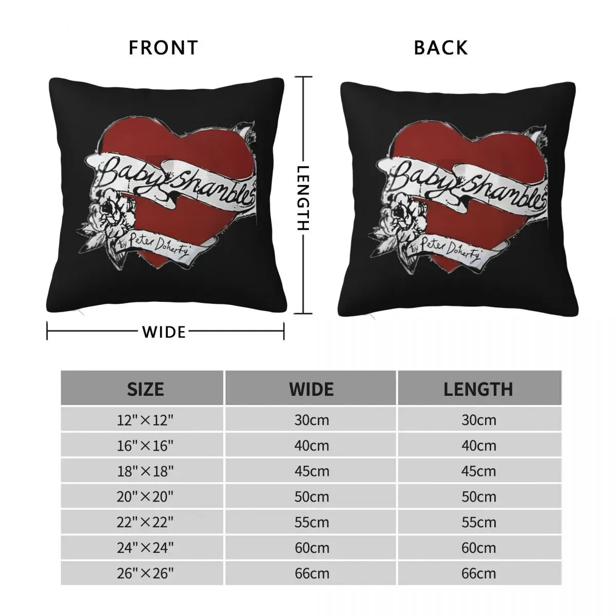 Babyshambles Pete Doherty Heart Square Pillowcase Polyester Linen Velvet Printed Zip Decor Throw Pillow Case Sofa Cushion Cover