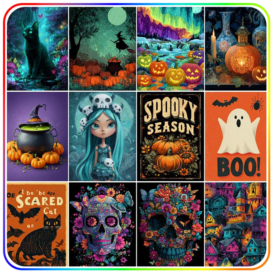 

SDOYUNO Diamond Painting Cross Stitch Diamond Mosaic Paintings Halloween Rhinestones 5D Diamond Pictures Cross Stitch Kit Decor