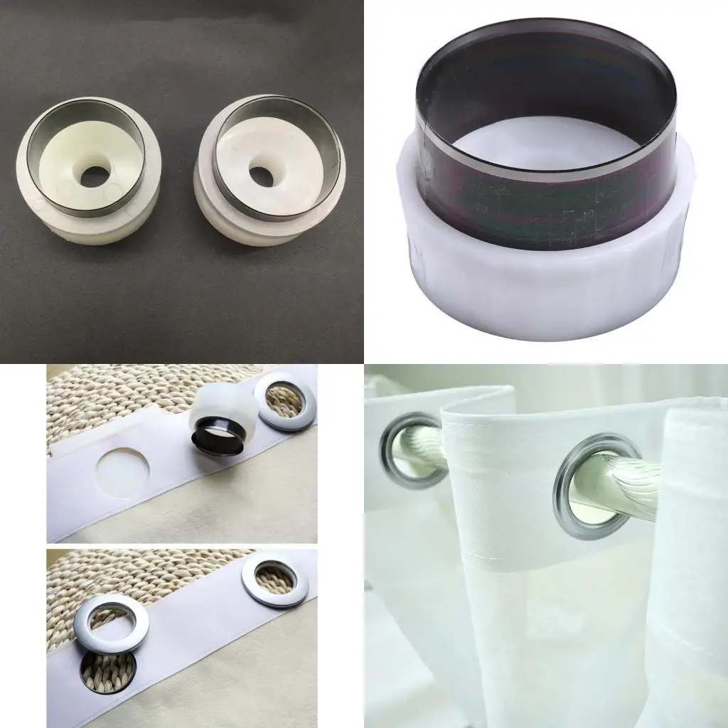 37ME Curtain Hole Puncher with Mat 2 Pcs Portable Handle Manual Curtain Eyelets for Home Living Room Mesh Curtain Install