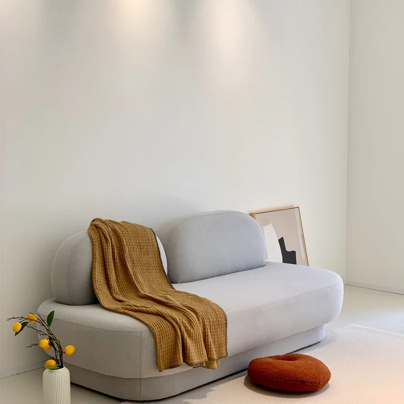 

INS Стиль Дизайнерский японский корейский стиль Белая маленькая квартира Гостиная Простой современный гальковый модуль Диван в кремовом стиле