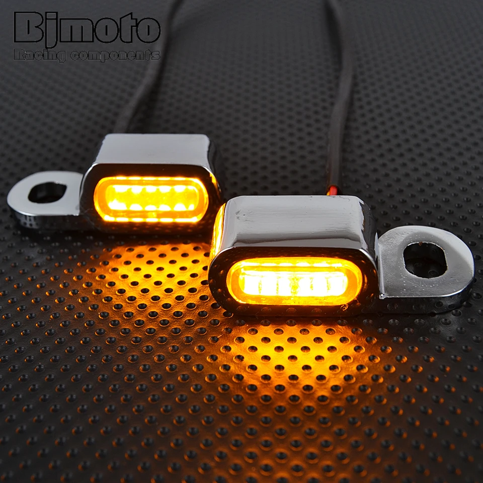 Unbranded Mini Cross Turn Signal Lights – Pair Of Blinker Indicators For Harley Davidson (Universal Fit)