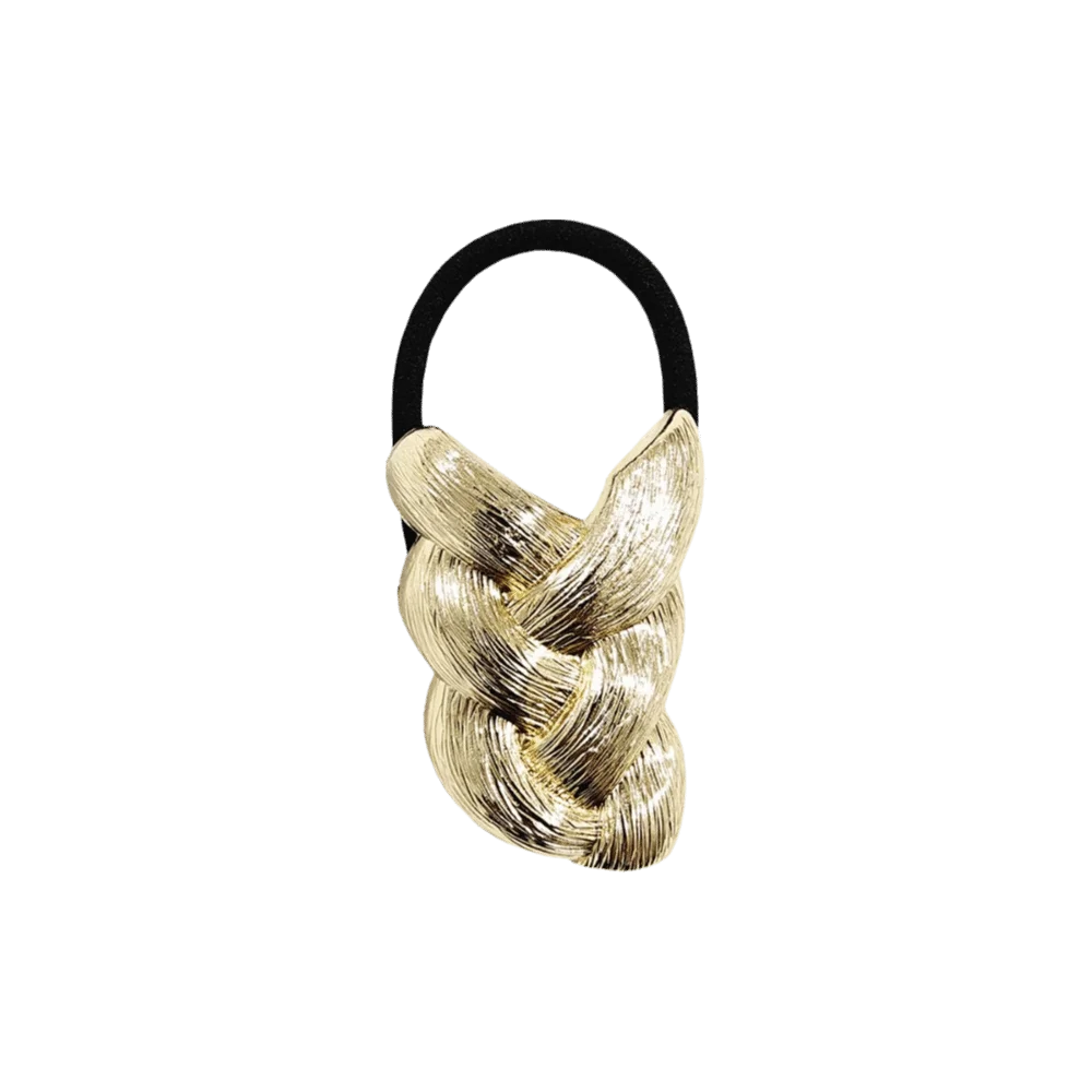

New Elastic Metal Braid Rubber Band Gold Silver Ponytail Hair Rope Alloy Ponytail Hair Tie Hair Scrunchie Girls
