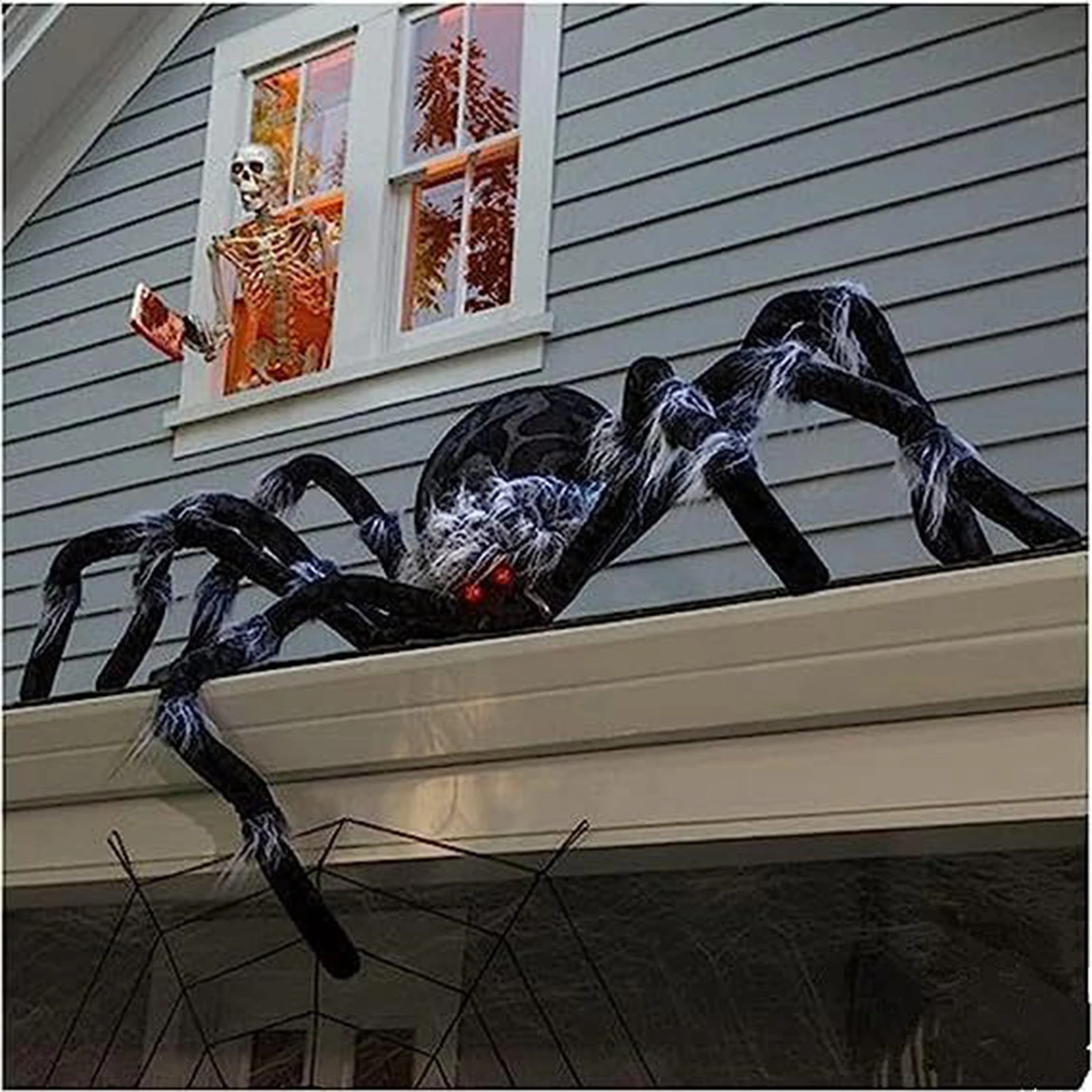 90/150 cm Halloween Spinne Ornament Schwarz Weiche Plüsch Spinne Ornament Indoor Outdoor Halloween Party Horror Dekoration Requisiten 1pc