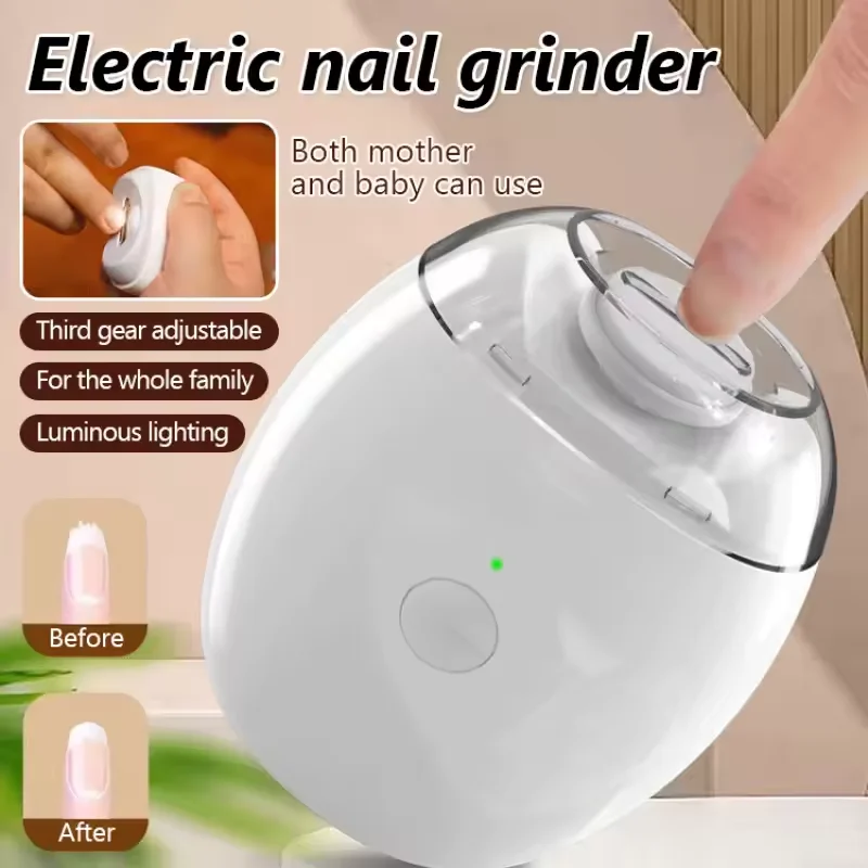 Elektryczny obcinacz do paznokci 2 w 1 z oświetleniem LED, automatyczny pilnik do paznokci, trymer do paznokci dla niemowląt, dorosłych, narzędzia do manicure, narzędzia do pielęgnacji paznokci.