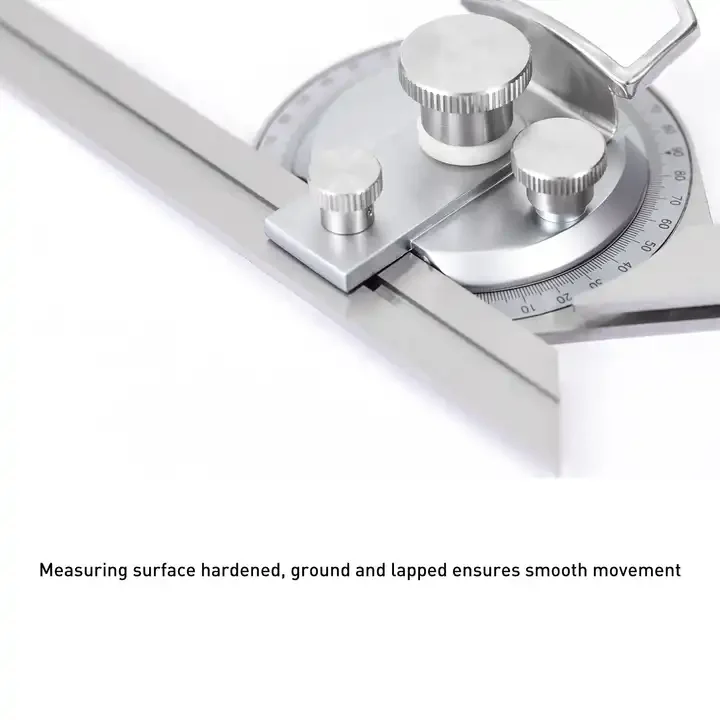 Dasqua Three Blades Stainless Steel Universal Dial Protractor With Fine Adjustment and Magnifier