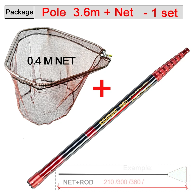 bakawa Klapp Angeln Landung Hand Netze 2,1/3,0/3,6 M Teleskop Flip Pole Leichte Karpfen Carbon Faser Klapp fliegen Werkzeuge Dip Net 10
