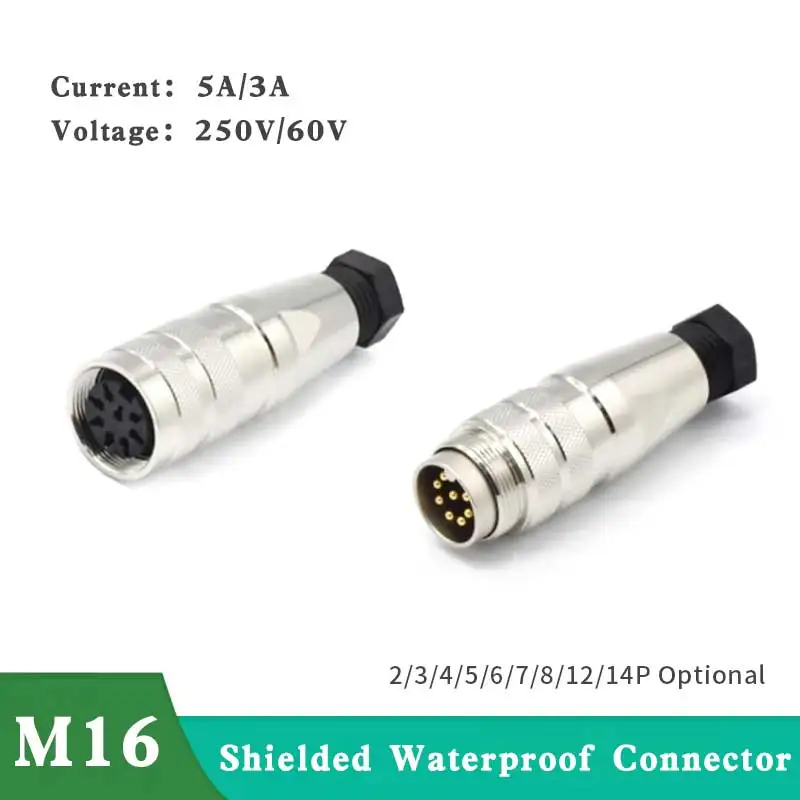 M16 Circular Connector C091 Waterproof IP67 4-8mm 2 4 5 6 7 8 12 14 Pin Aviation Plug Metal Shielding Male Female Connectors