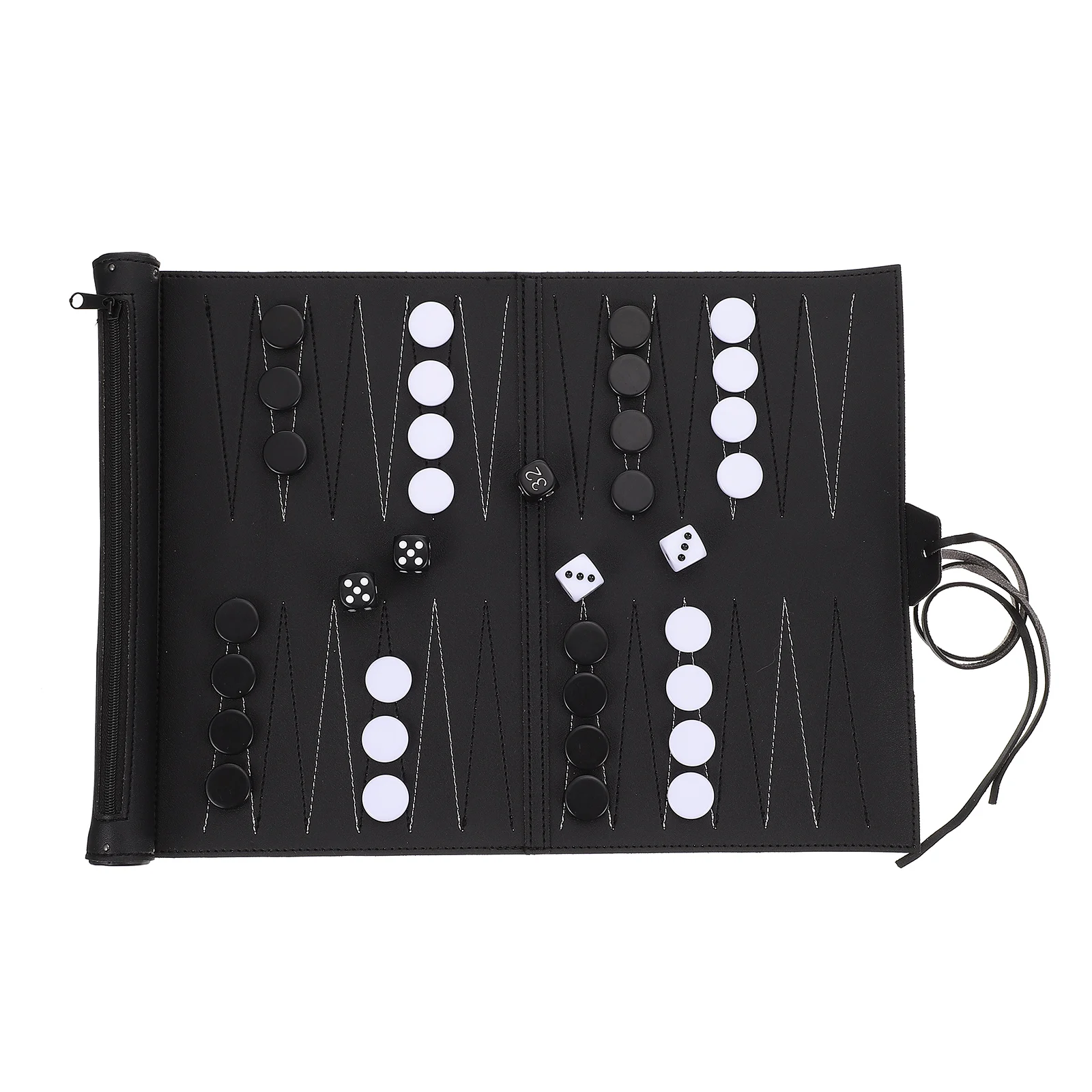 

Portable Chess Board International Foldable Game Supply Smooth PU Material Unfold Long Use Wide