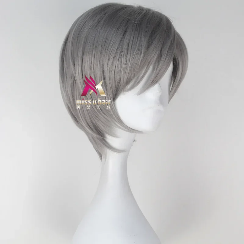 Seraph Of The End Hiiragi Shinya Hiragi Short Silver Grey Heat Resistant Hair Cosplay halloween Costume Wig   Free Wig Cap