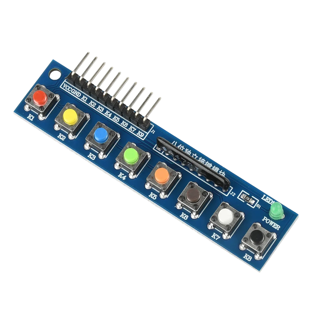 8 unabhängige Tasten, Touch-Button-Modul mit LED-Anzeige, Tastaturmodul, Tastenfeldmodul für Arduino, ARM, Raspberry Pi. – Detail 2