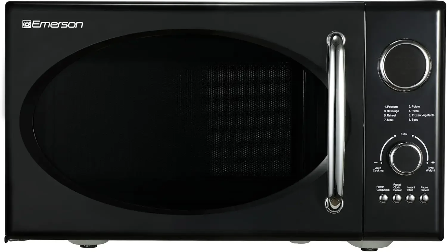 Retro Compact Countertop 800W Microwave Oven with 1,000W Grill Function, LED Display, 5 Power Levels