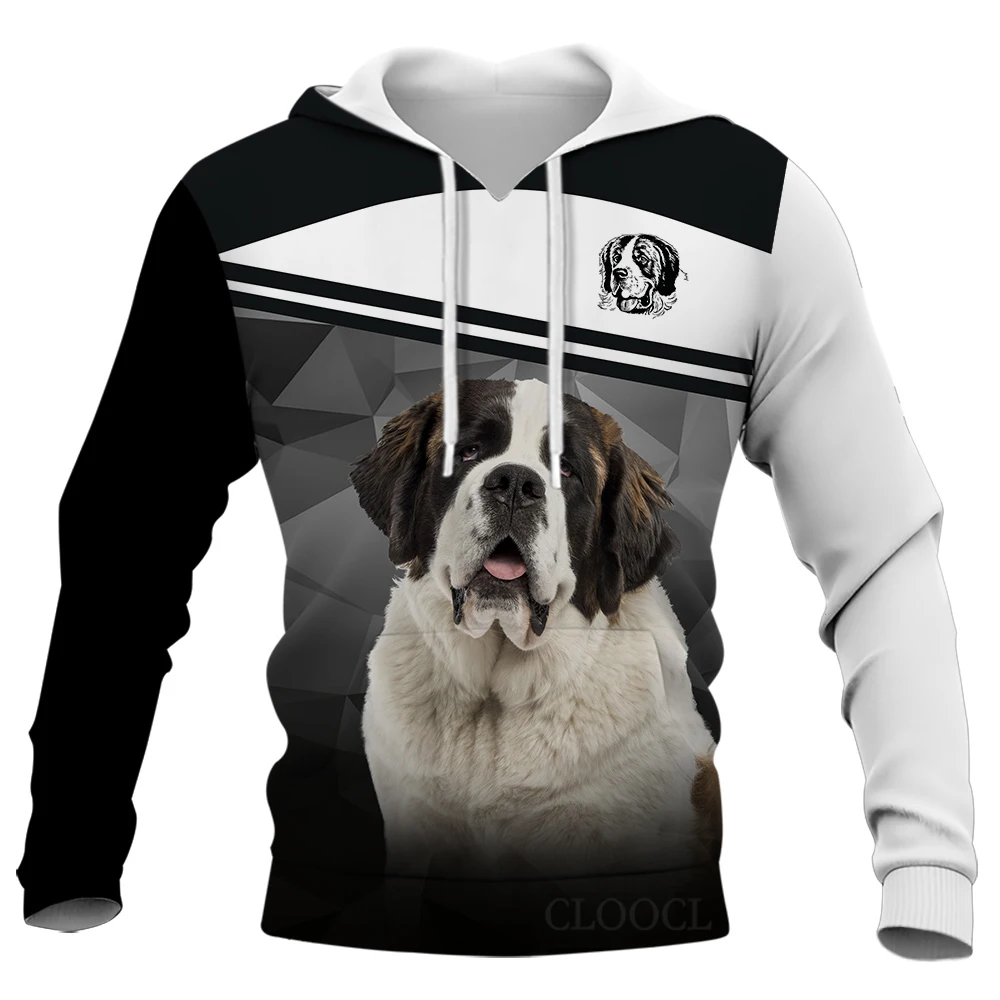 

CLOOCL Men Hoodie Animal Saint Bernard Terrier 3D Graphics Printe Women Hooded Pullover Long Sleeves Street Fashion Clothing