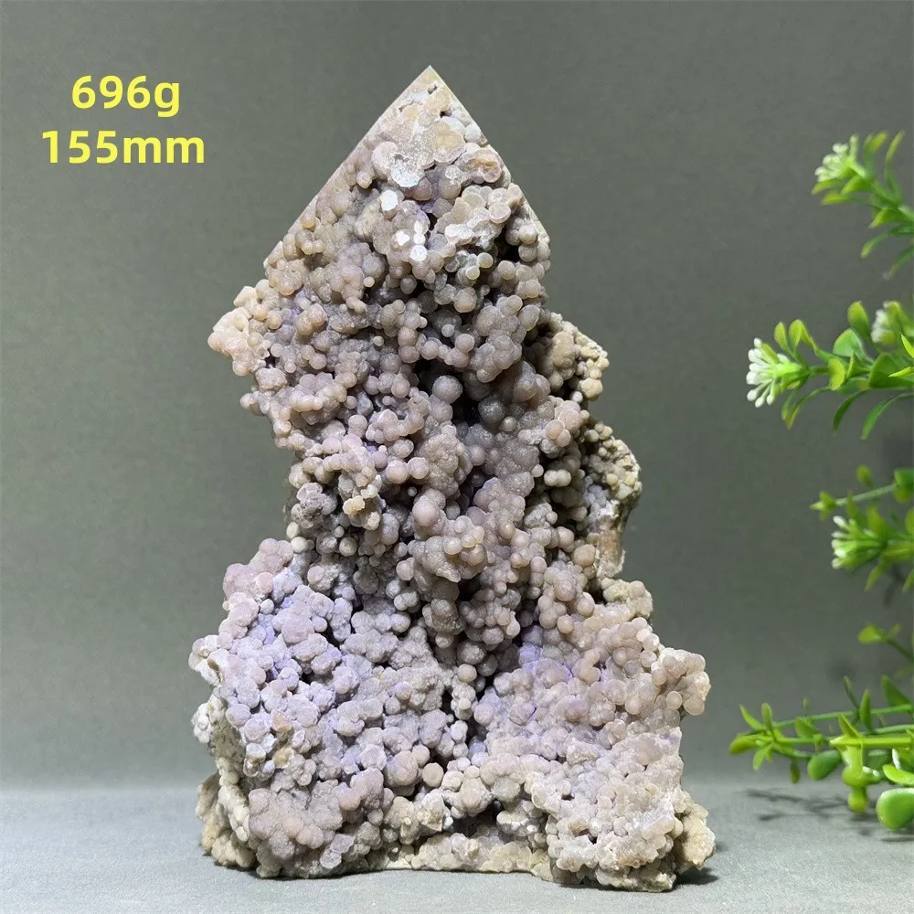 Natural High-Quality Grape Agate Mineral Specimen Tower Reiki Healing Meditation Energy Tower Home Wealth Office Decoration Gift