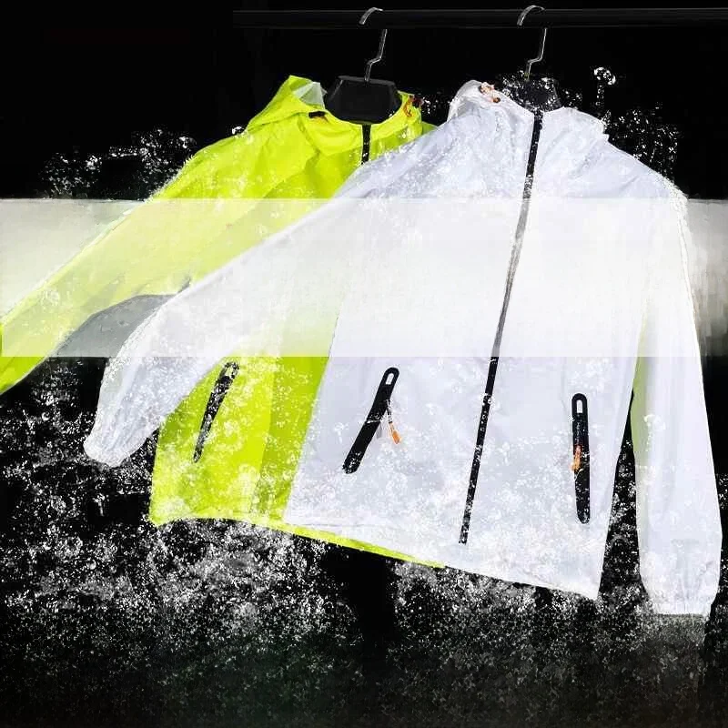 

Ультратонкий комплект: дождевик и дождевые брюки для мужчин, летний, длинный, полностью водонепроницаемый, для езды на велосипеде, раздельный, для женщин, с защитой от солнца.