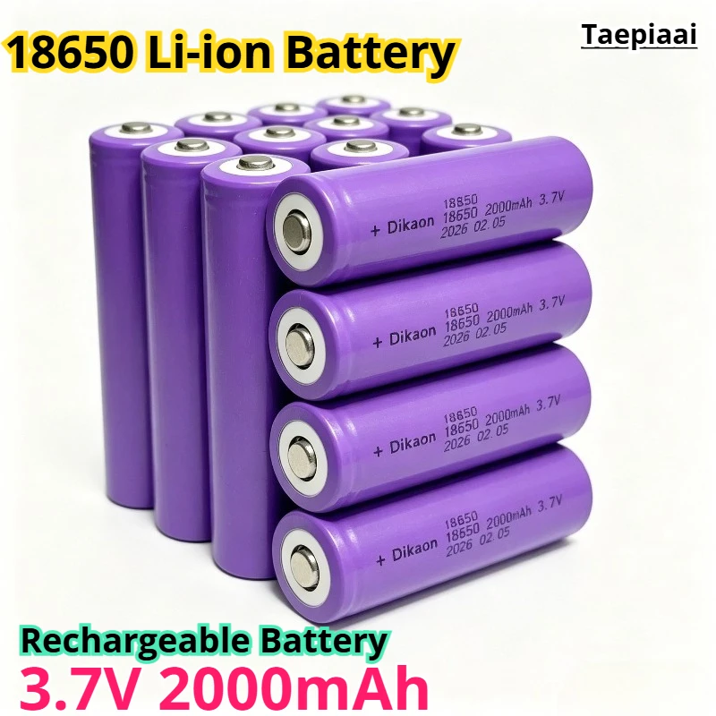 

2000mAh 3.7V Lithium Battery 18650 Rechargeable Battery Button Top Power for Headlamp Flashligh Electric Toys/Shaver/Toothbrush