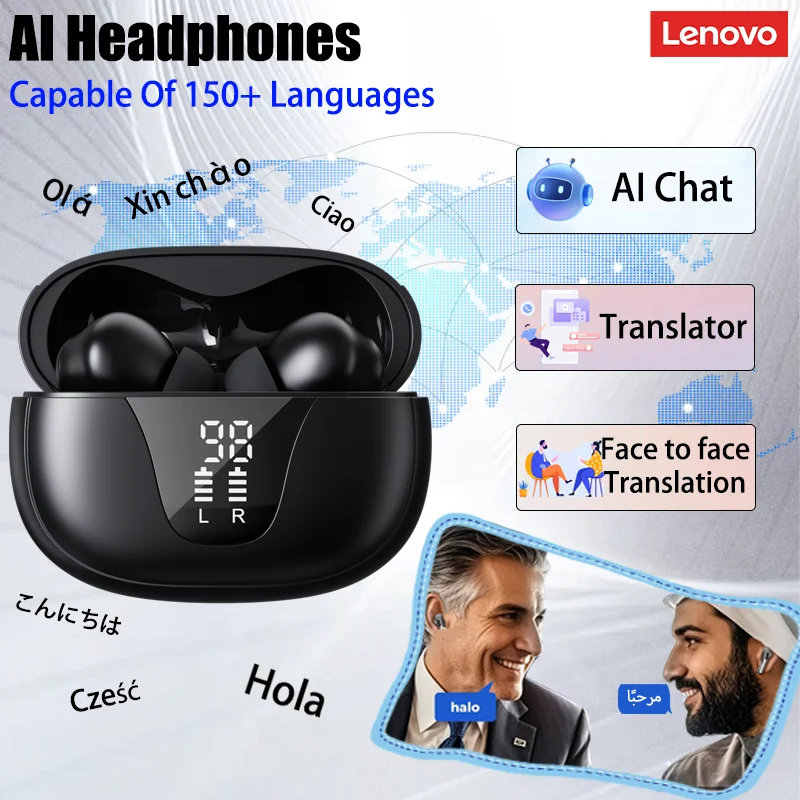 Choice Lenovo XT58 AI Wireless Bluetooth Headset Intelligent Translation With Multiple Languages Earbuds AI Chat Work Headphones