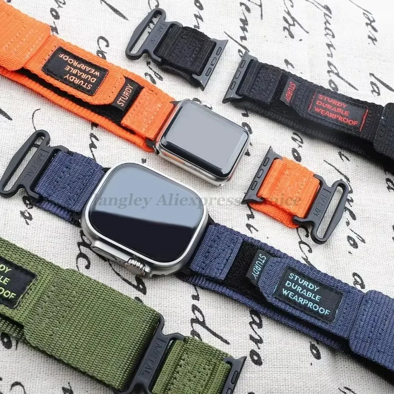 Compatible with for Apple Watch Series 9/8/7 6/5/4/SE Ultra2/3 Nylon Woven Band Designed to fit 49mm 42mm 44mm 45mm 38mm 40/41mm