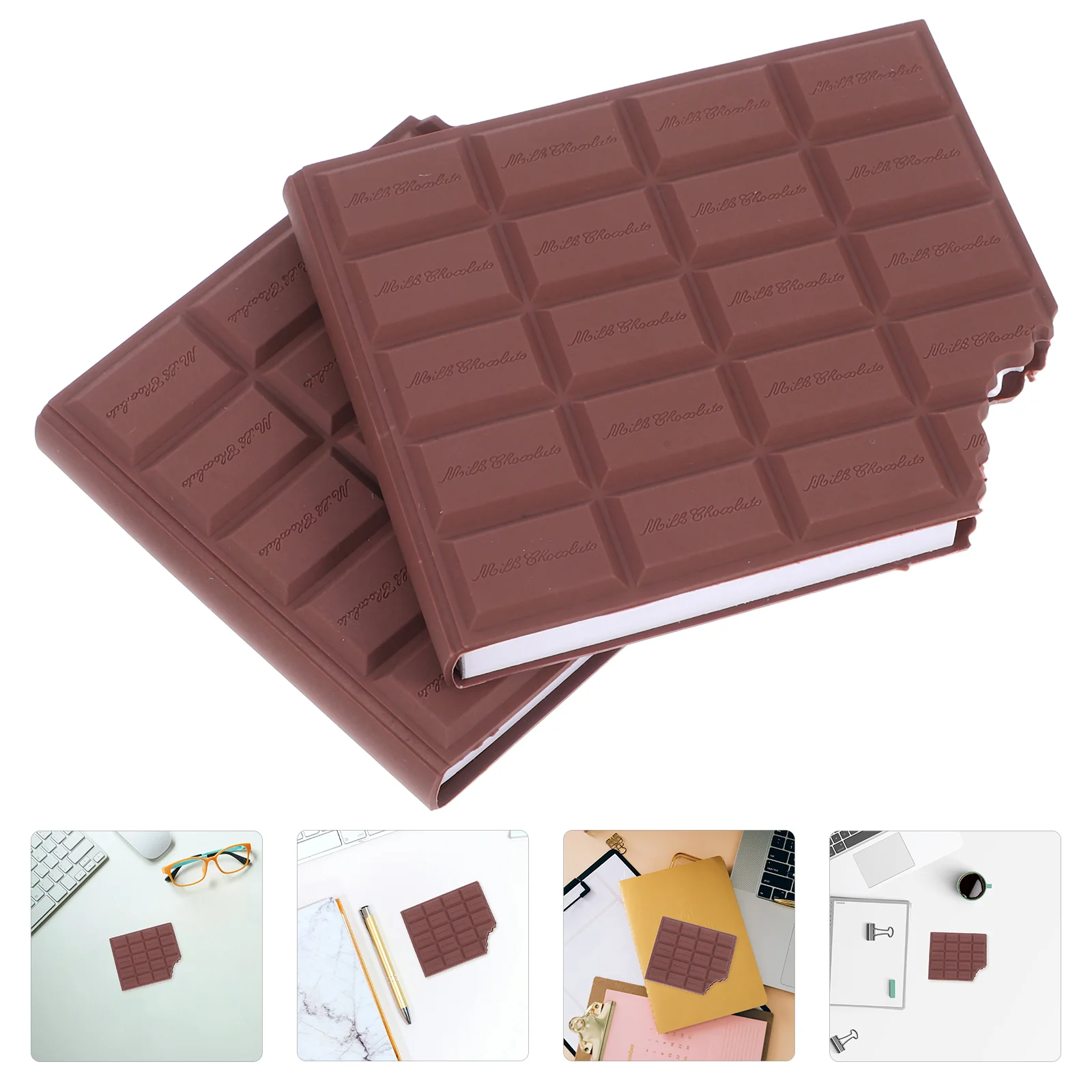 2 Pcs Scented Chocolate Student Stationery Granny Self-adhesive Pad Supplies Office Pvc Self-Stick Pads Creative