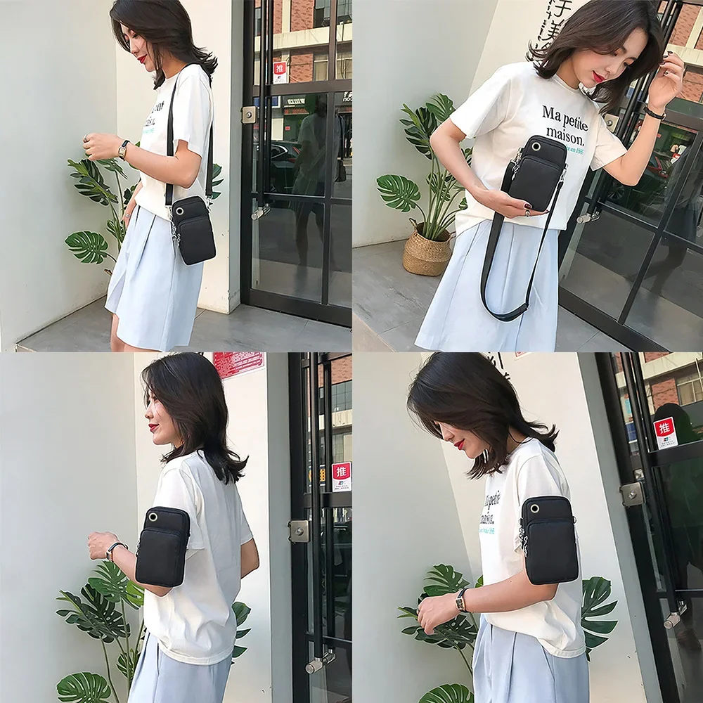 New Mobile Phone Bag for IPhone Huawei Xiaomi Samsung Wallet Arm Purse Walls Pattern Handbags Women Universal Phone Pouch Bags