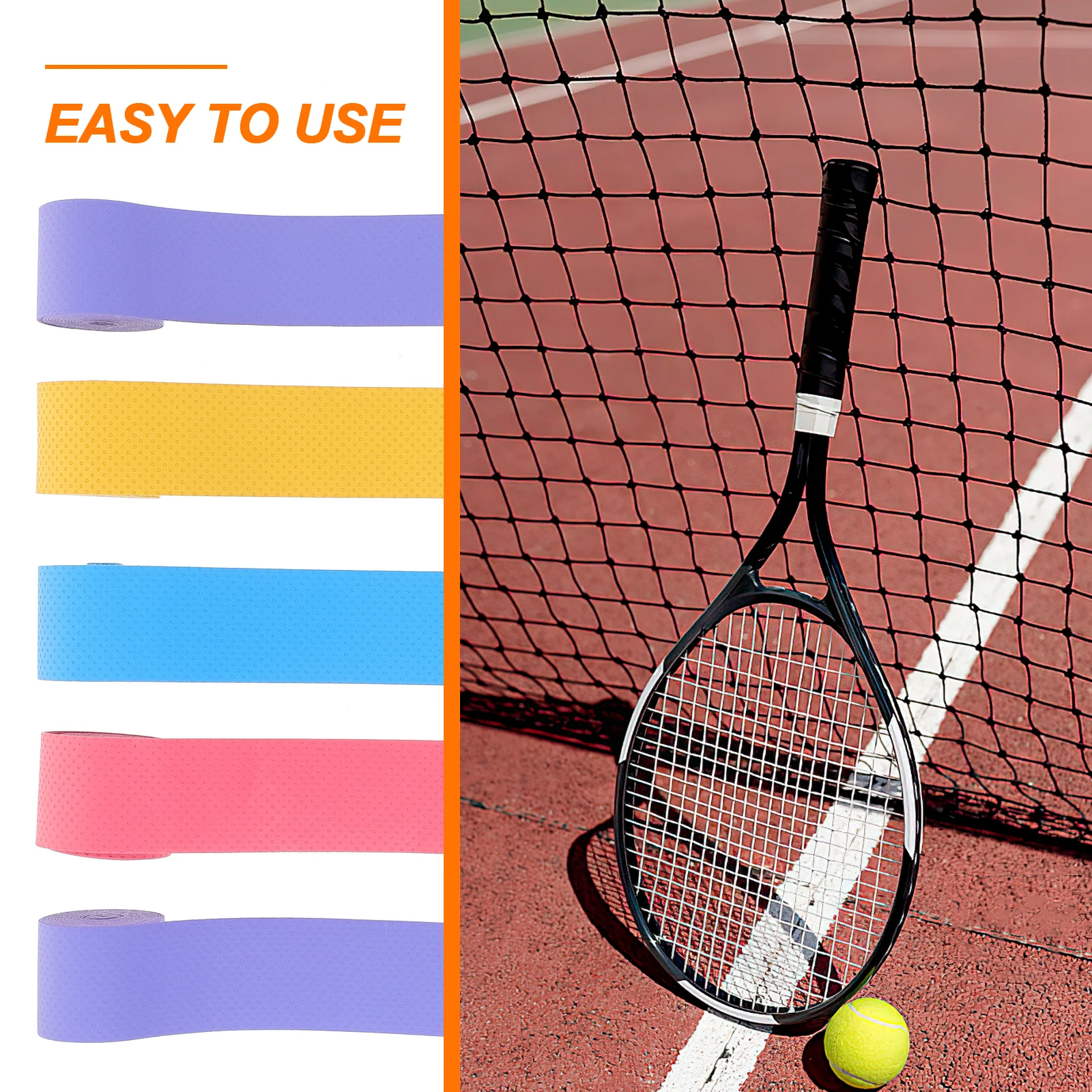 

5Pcs Grip Tape for Fishing Rod Handle Soft PU Sweat Absorbent Band Ideal for Racket Bike Handlebar Anti Vibration Wrap