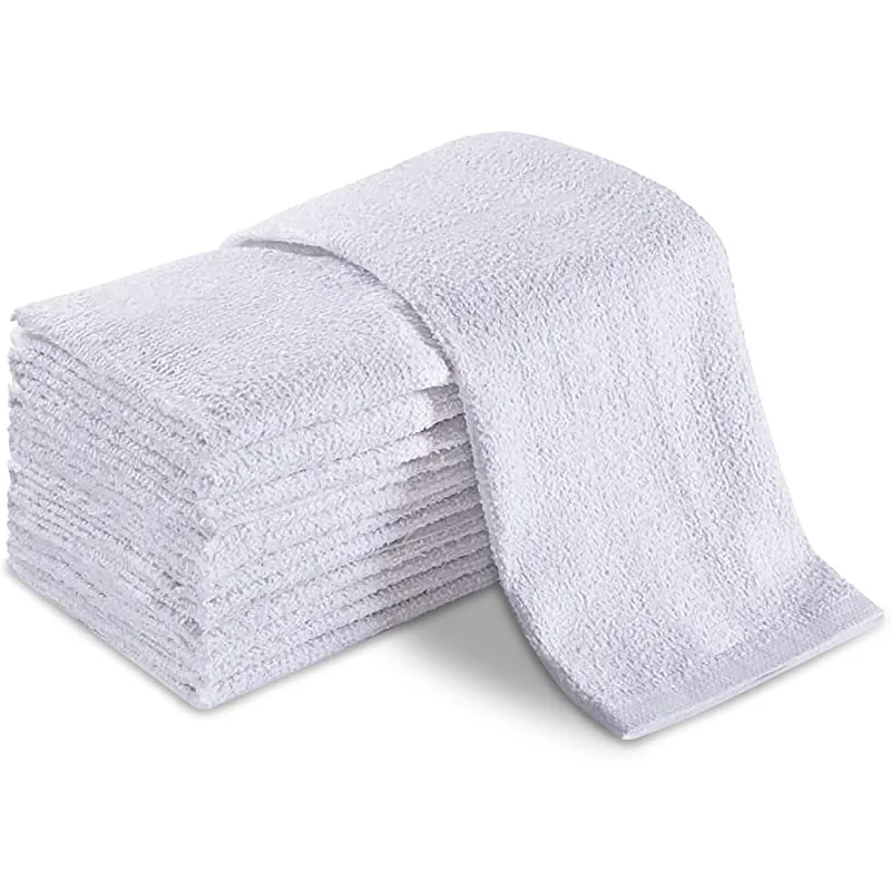 

Universal Cleaning Towels, White Bulk 36 Pack, 16” X 19” 100% Cotton Fully Bordered Commercial Grade Terry Weave Cloth Bar Mops