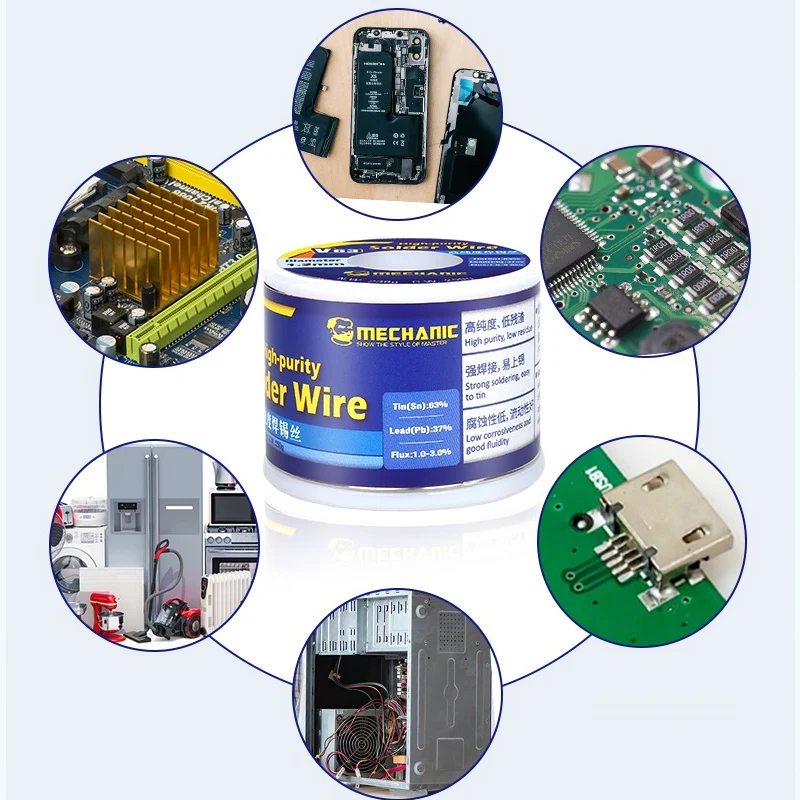 MECHANIC 250g Solder Wire Sn/Pb 63%/37% 183℃ Rosin Solid Flux Core Tin Wire For Electrical Soldering Welding Repair Tools