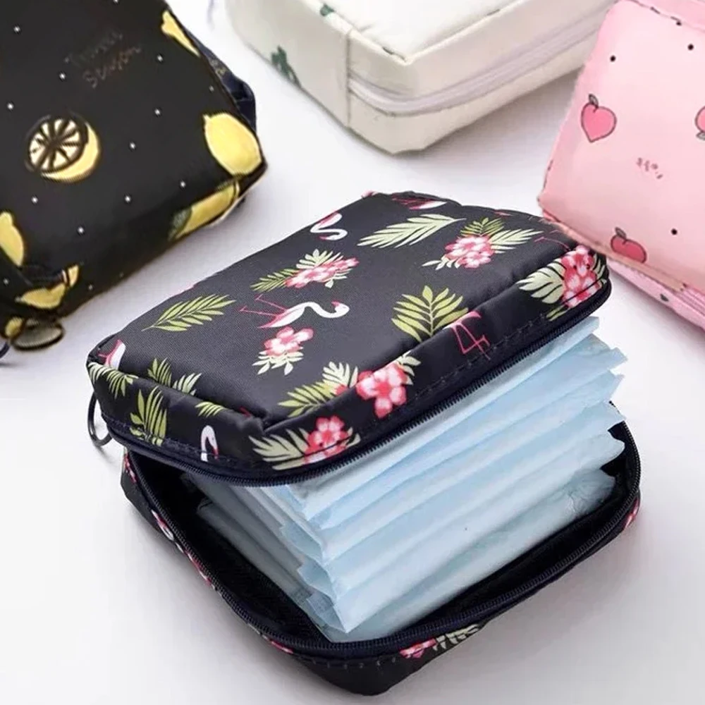 Women Sanitary Napkin Tampon Storage Bag Portable Sanitary Pad Pouch Girls Purse Sundries Organizer Multifunction Cosmetic Bags