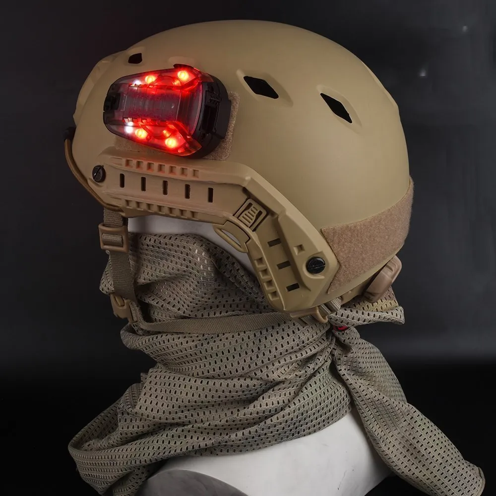 Tactical Helmet Strobe Signal Light Red/Blue/Green IR Ladybird Lamp Waterproof White LED Flashlight Outdoor Rescue Light Hunting