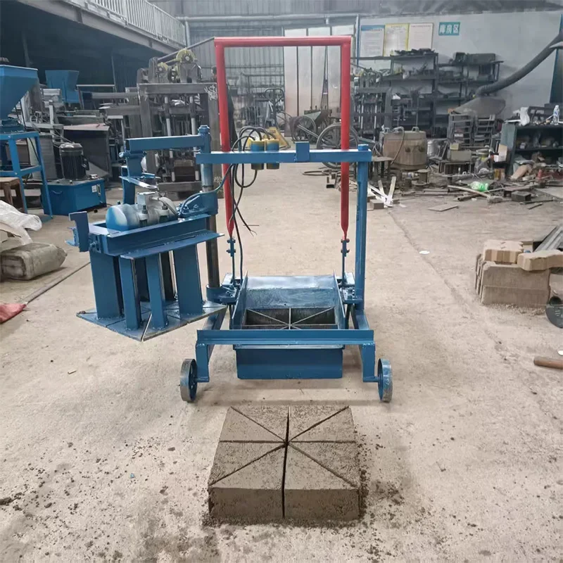 Mobile Mini Cement Brick Making Machine, Manual Electric Concrete Hollow Block Forming Machine for Construction