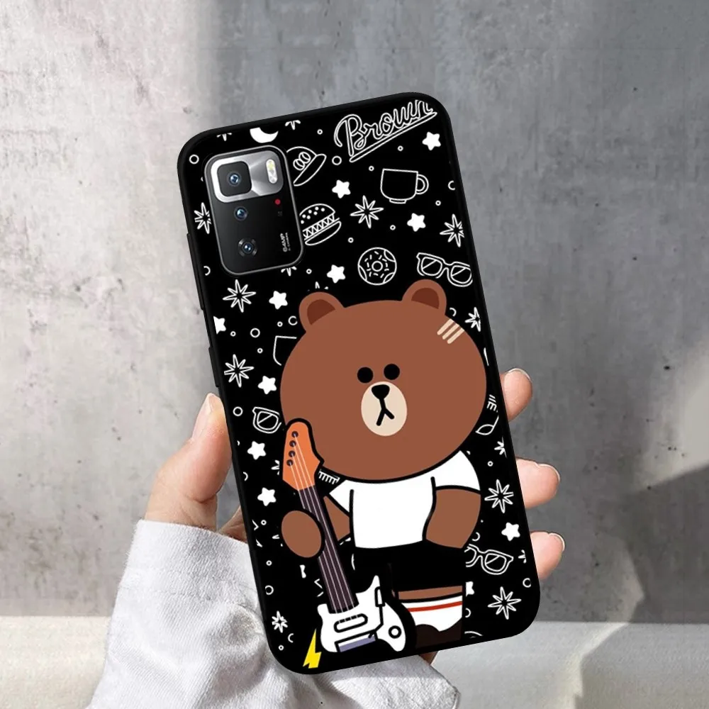 Korea Cute L-Line F-Friends B-Brown Phone Case For Redmi Note 4 X 5 A 6 7 8 T 9 9S 10 11 11S 11Epro Poco M3 pro