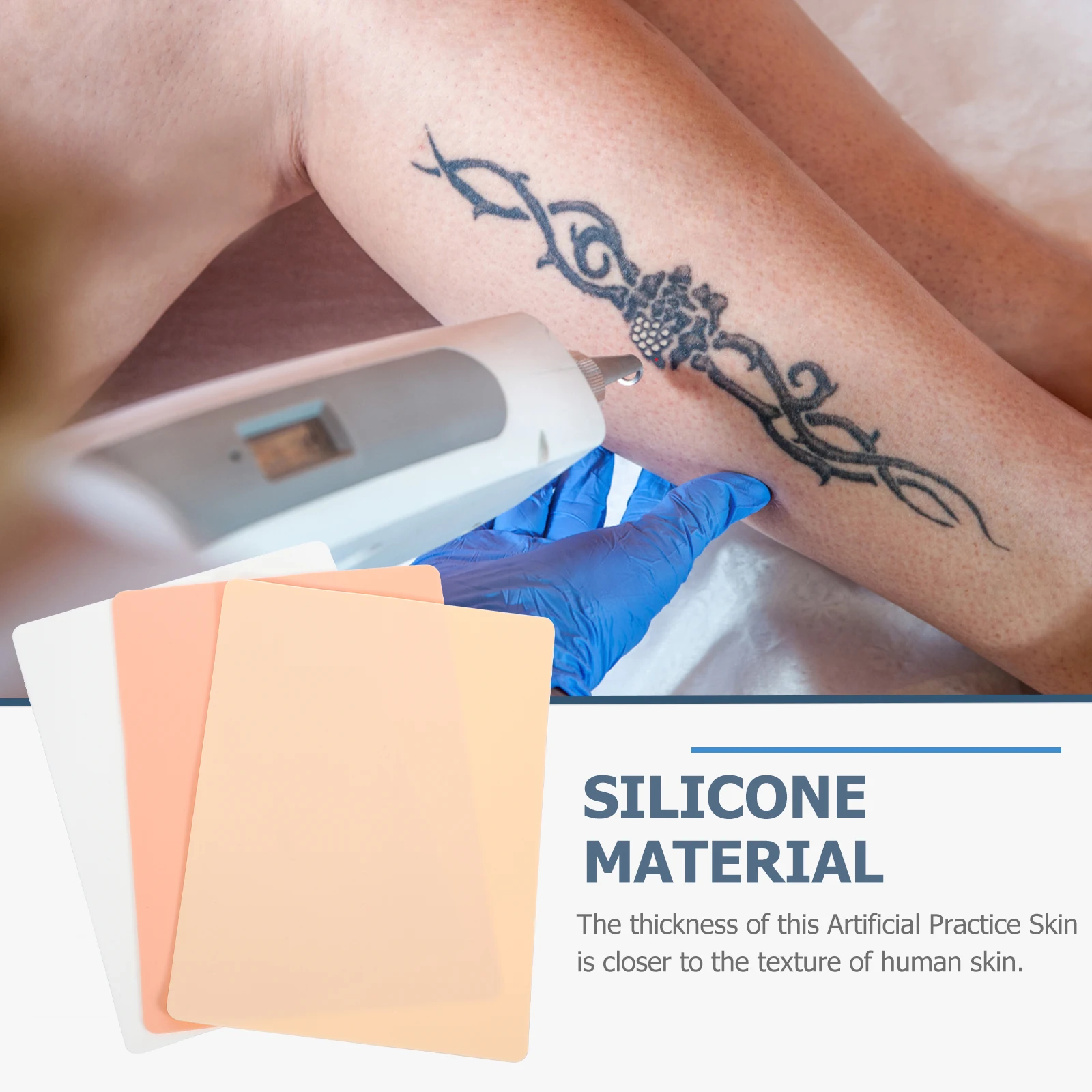 3 Pcs Practice Skin for Tattooing Silicone Mold Makeup Prop Simulated Teaching Supplies Elastic Material