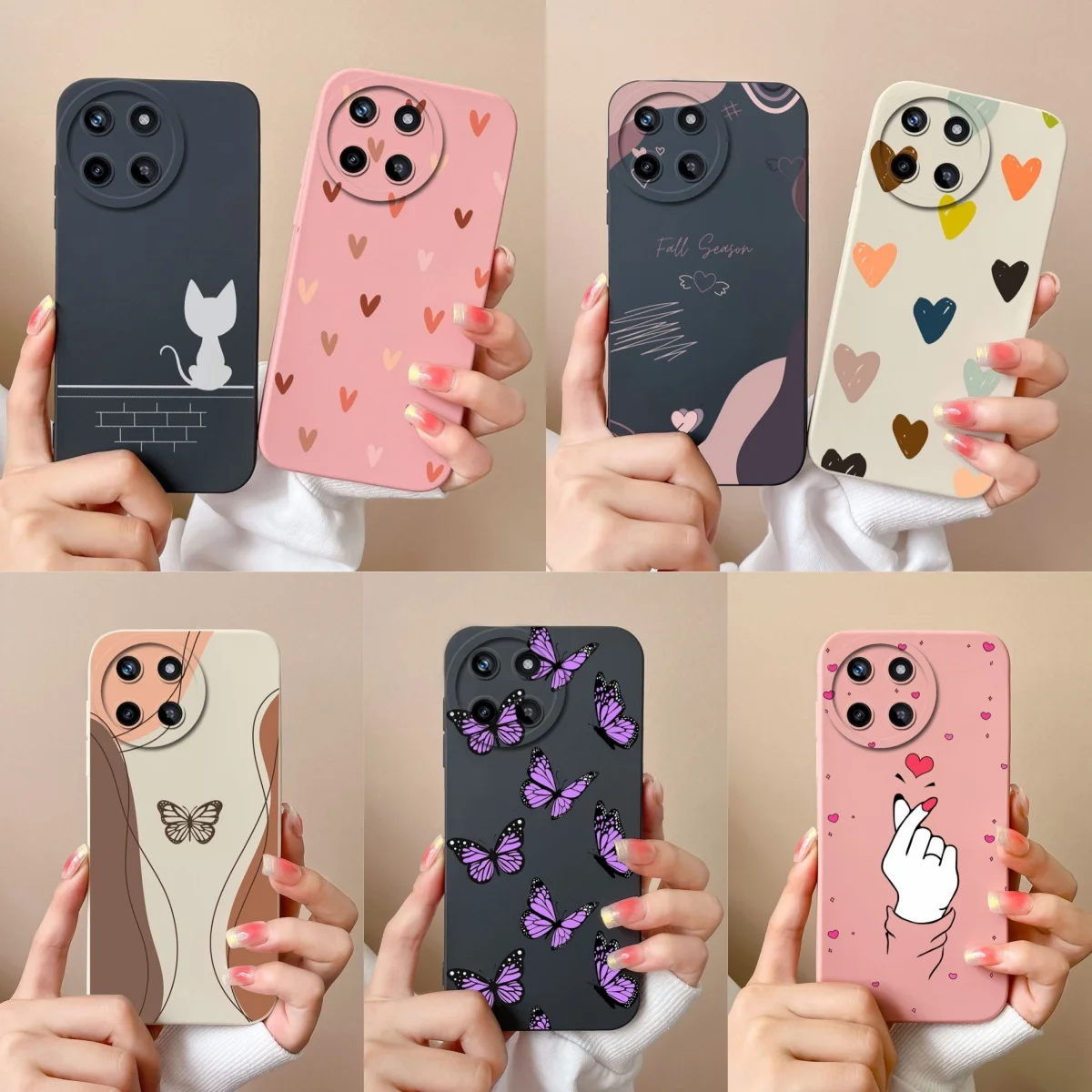 For OPPO Realme 11 4G Phone Cases Fashion Shell Soft Liquid Silicone Camera Protection Back Cover For Realme11 Anti Choc Funda