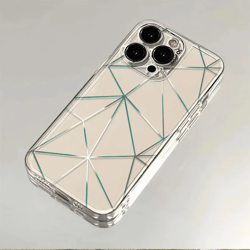 Простые звездные линии Чехол для телефона для iPhone 16, 15, 14, 13, 12, 11 Pro Max X Xs Max XR 12, мини-мягкий прозрачный чехол, прозрачный чехол