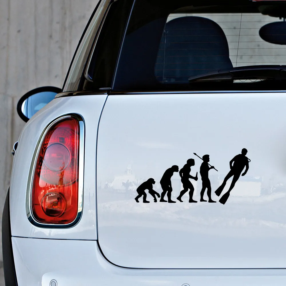 MIGNATIS - Evolution from Monkey to Diver Sticker Adhesive Sticker Mural Art Decal For Car Window Loptop Decoration Vinyl Sticke