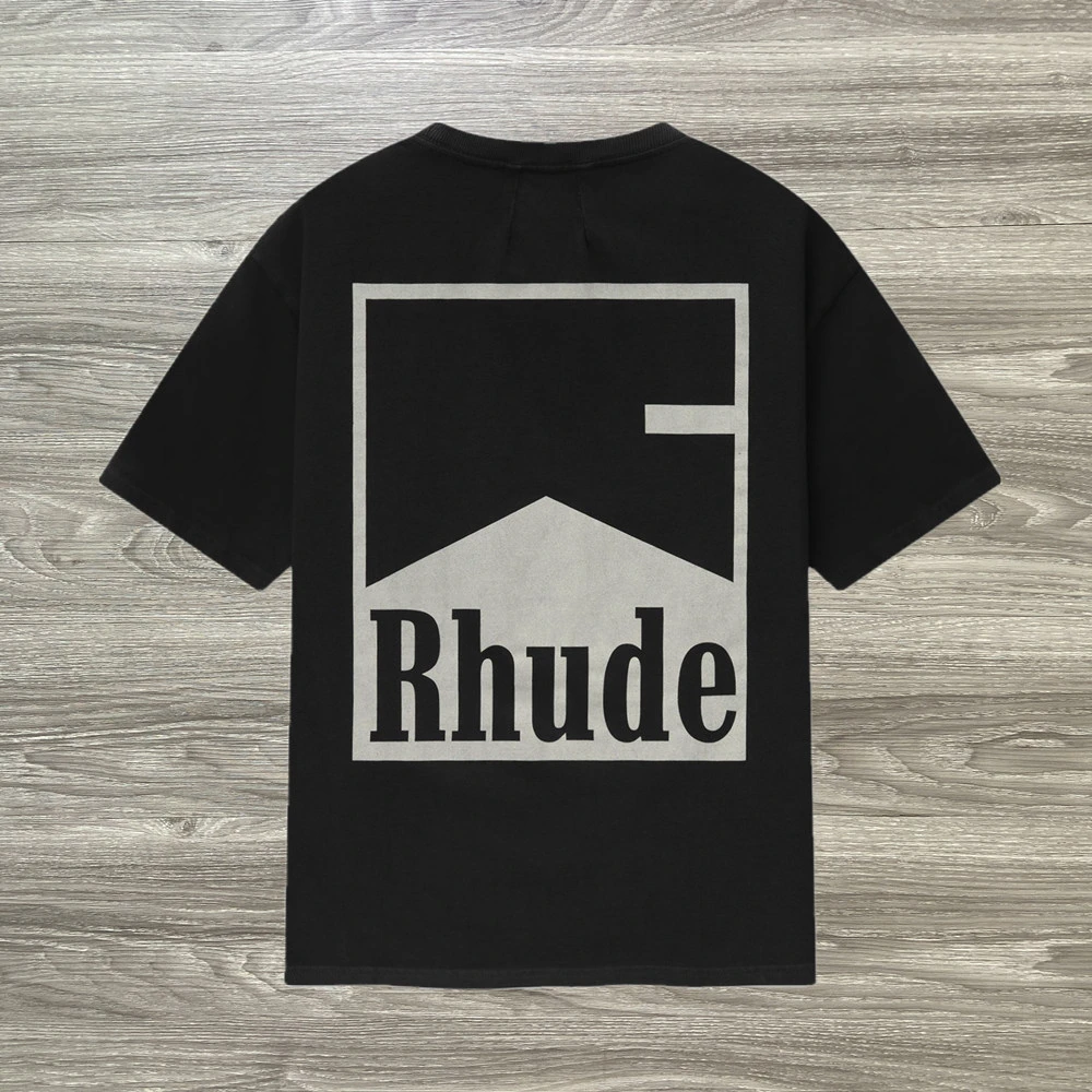 Camiseta de Manga Corta con Cuello Redondo de Algodón Vintage de la Marca Y2k RH Trendy UDE, Diseño de Bandera de Corona, Estilo Urbano, para Hombre y Mujer