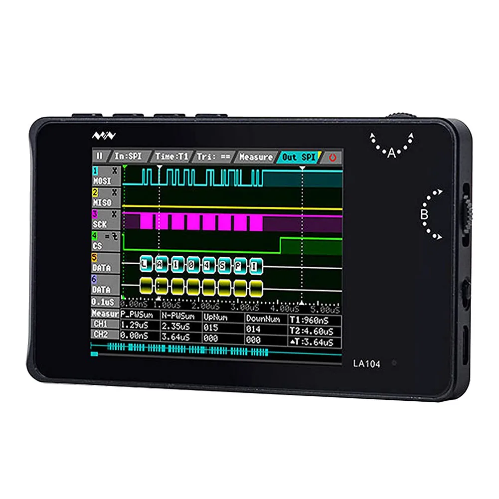 HOT LA104 Logic Analyzer Pocket Size Handheld SPI I2C UART 100Msa/S Max Sampling Rate