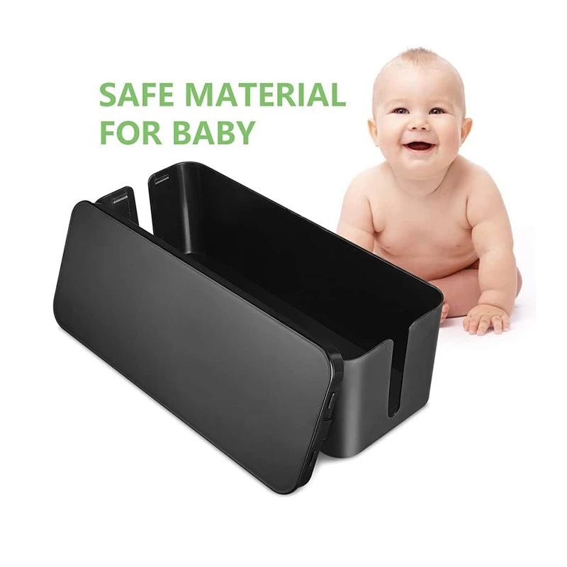 Cable Management Box, Wire Storage Box, Used To Hide The Power Strip, Suitable For Home/Office (Black)