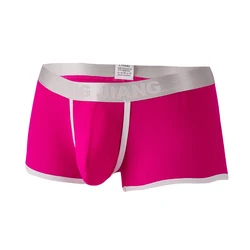 Cueca masculina boxers cintura baixa bala separação saco seção fina respirável juventude lado aberto boxer calcinha masculina