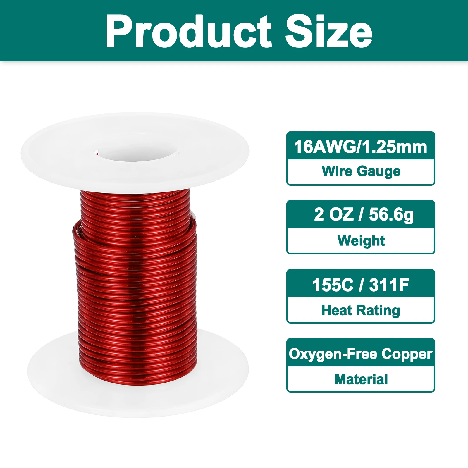 1Pcs 16-44AWG Magnet Wire 16-44 Gauge Enameled Copper Wire 2/4/8 oz Magnetic Coil Wire for Transformer Motor Electric 155C(311F)