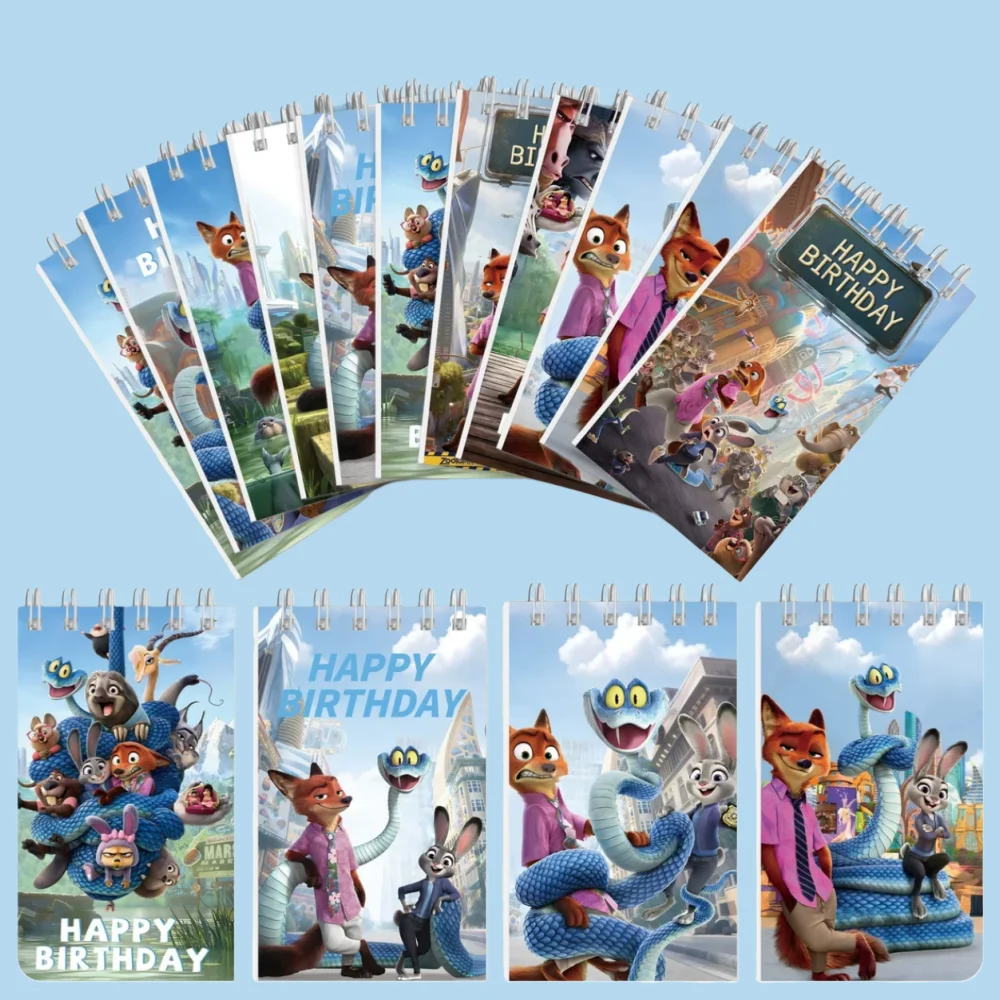 Hot Zootopia Notebook Collection Office School Supplies Ruled Diary Student Stationery Role Play Props Gift Sticker Set
