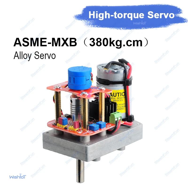 ASME-MXB 380kg.cm Robot Servo Super Large Torque 3600 Degree 12V/24V Alloy Steering Gear Steering Gear for Large Robot Arm