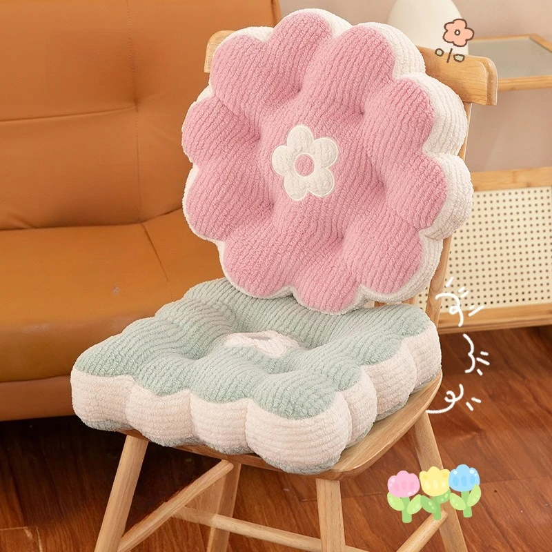 New Solid Color Simple Biscuit Comfortable Cushion Round Waist Protection Cushion Office Seat Square Breathable Cushion Gift