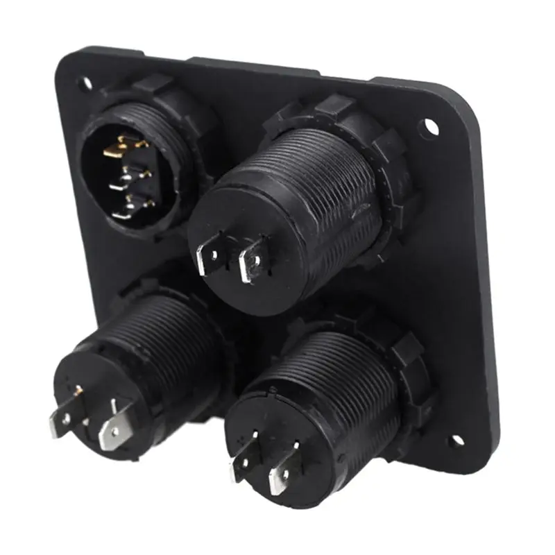 Efficientt-2X DC 12V-24V Car Boat Socket Dual USB Voltmeter Switch Panel For Vehicle Car Boat Motor Home