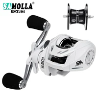 SAMOLLA nuevo carrete de pesca Baitcasting carrete de pesca de agua salada tiro largo ultraligero 6 + 1BB Drag Clciker 7,2: 1 de alta velocidad