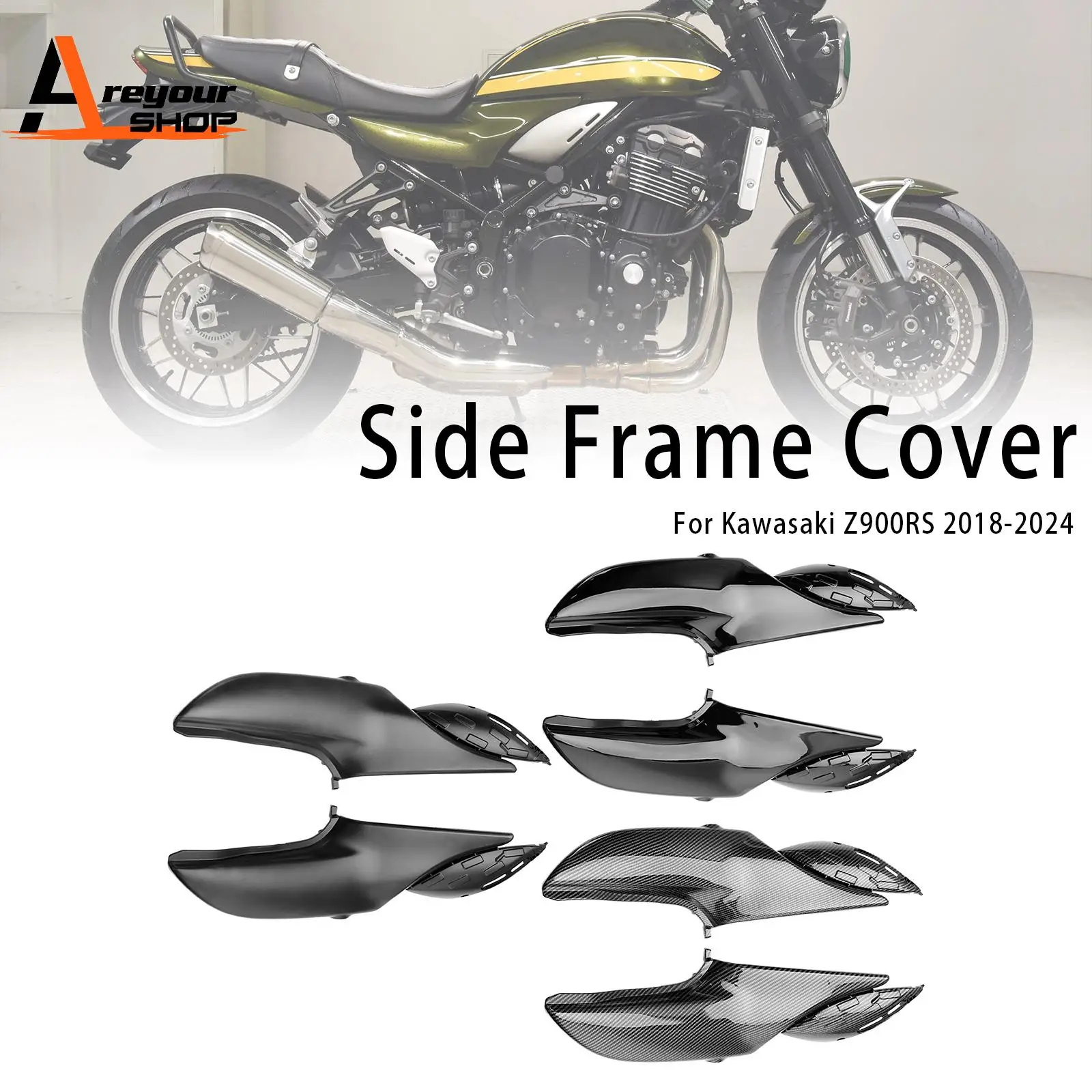 Side Frame Panel Protector Fairings Cover for Kawasaki Z900RS 2018 2019 2020 2021 2022 2023 2024