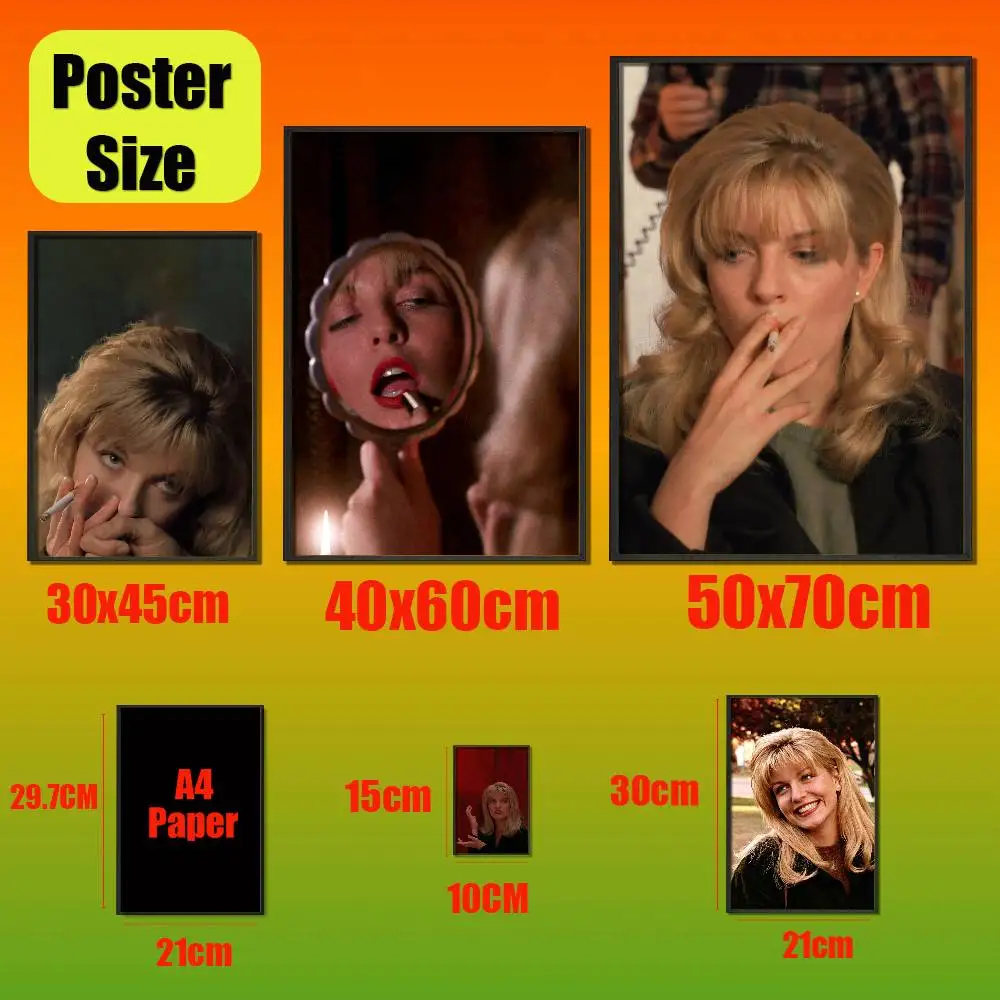For Twin Peaks Laura Palmer Sheryl Lee Poster Cover Wall Murals Offices Custom Self-adhesive Decoration Sticker Playbill