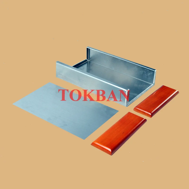 Tokban 303*168*58mm EL34 Tube Amplifier Chassis Enclosure Aluminum Steel with Base Plate Side Plate DIY Amplifier Audio Case